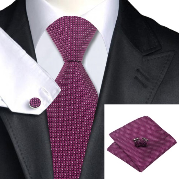 Подарункова краватка фуксія з білим