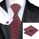 Подарочный галстук персиковый с вишневым в узорах