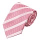 Подарочный галстук розовый с белым в полоску