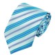 Краватка подарункова бірюзова з блакитним в смужку