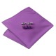 Галстук фиолетовый классический +запонки и платок