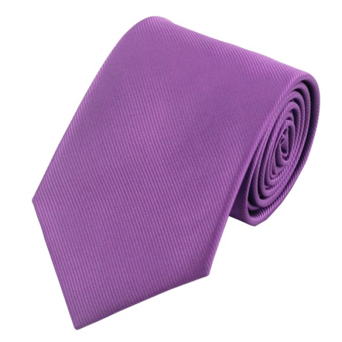 Галстук фиолетовый классический +запонки и платок