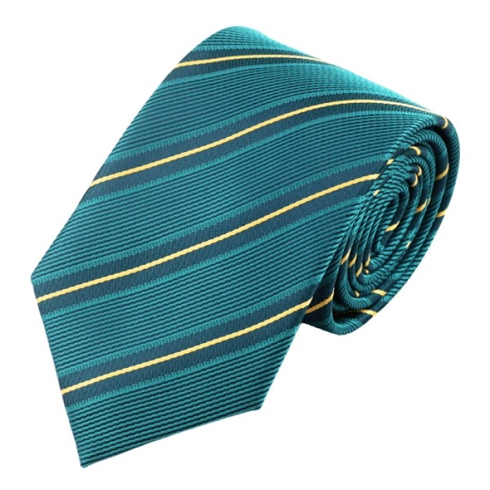 Краватка подарункова синьо-зелена в смужку