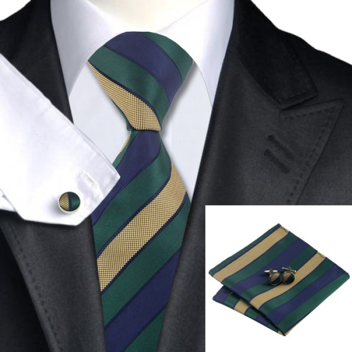 Краватка в полоску з приглушених кольорів