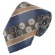 Подарочный галстук коричневый с синим в цветок