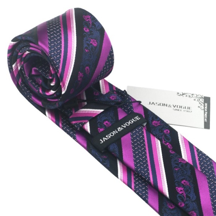 Краватка подарункова фуксія в смужку