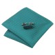 Галстук сине-зеленый в квадратик +платок и запонки