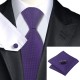 Краватка фіолетова оригінальна + запонки та платок