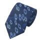 Краватка синя з узором +хустинка та запонки