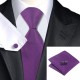 Галстук фиолетовый в наборе (пошив полосочкой)