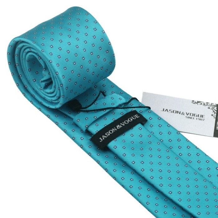 Подарункова краватка бірюзова у квадратик