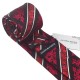 Краватка червона у квіти та полоску+платок та застібка