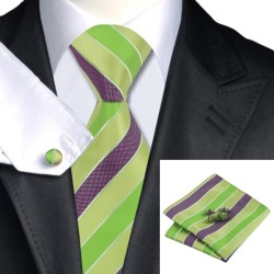 Подарункова краватка салатова в смугу