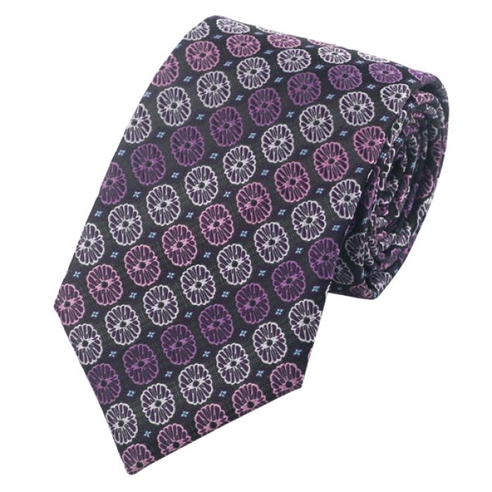 Краватка подарункова з фіолетовим узором