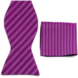 Розовая галстук бабочка в клетку с платком 02