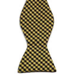 Краватка-метелик жовта в модну клітинку + хустка
