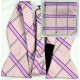 Розовая галстук-бабочка в клетку +платок