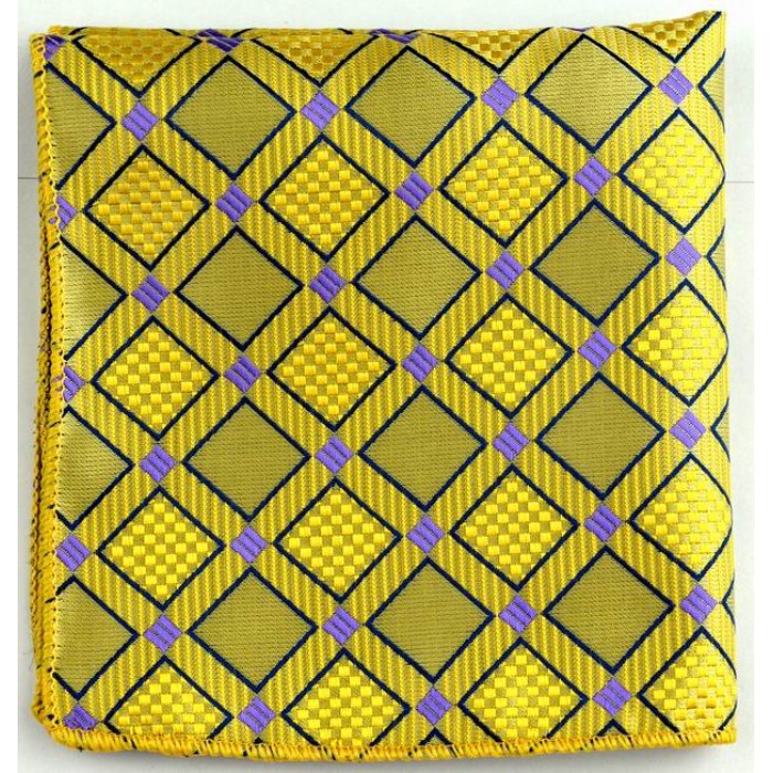 Галстук-бабочка желтая с фиолетовым +платок