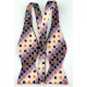 Краватка-метелик в горошок з помаранчевим і фіолетовим + хустка