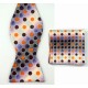 Краватка-метелик в горошок з помаранчевим і фіолетовим + хустка