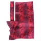 Червона краватка-метелик з оригінальним узором +платок