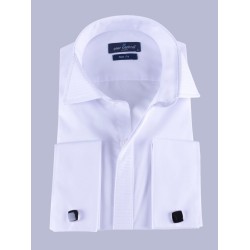 Классическая мужская рубашка белая под бабочку с запонками 223