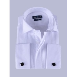 Классическая мужская рубашка белая под бабочку с запонками 225