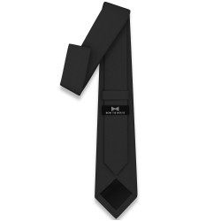 Краватка чорна вузька матова в трьох розмірах 