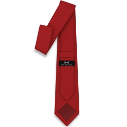 Краватка червона вузька матова в трьох розмірах 