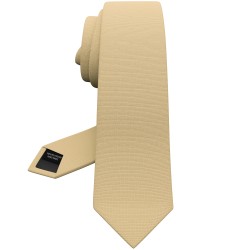 Краватка бежева вузька матова в трьох розмірах 