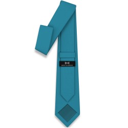 Краватка бірюзова вузька матова в трьох розмірах 