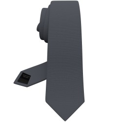 Краватка сланцево-сіра вузька матова в трьох розмірах 