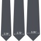 Краватка сланцево-сіра вузька матова в трьох розмірах 