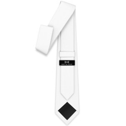 Краватка біла вузька матова в трьох розмірах 