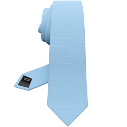 Краватка блакитна вузька матова в трьох розмірах 