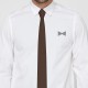Краватка трюфельно-коричнева вузька матова в трьох розмірах 