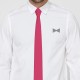 Краватка яскраво-рожева вузька матова в трьох розмірах 