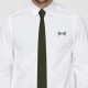 Краватка оливкова вузька матова в трьох розмірах 
