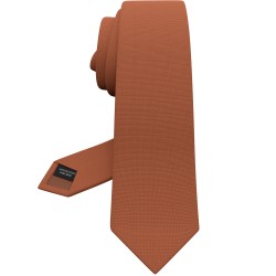 Краватка світло-терракотова вузька матова в трьох розмірах 