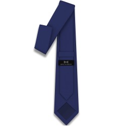 Краватка темно-синя матова в трьох розмірах 