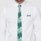Краватка темно-зелена жакардова з квітами в трьох розмірах 