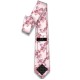 Краватка рожева жакардова з квітами в трьох розмірах 