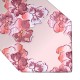 Галстук розовый жаккардовый с цветами в трех размерах