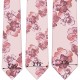 Краватка рожева жакардова з квітами в трьох розмірах 