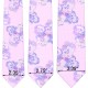 Краватка лавандова жакардова з квітами в трьох розмірах 