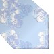 Краватка блакитна жакардова з квітами в трьох розмірах 