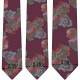 Краватка вишнева жакардова з квітами в трьох розмірах 
