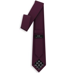 Краватка бордово-червона оксфорд в трьох розмірах 