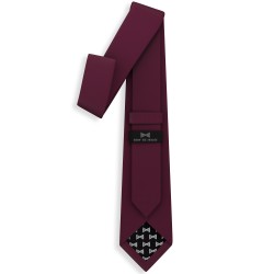 Краватка винно-червона оксфорд в трьох розмірах 