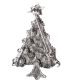 Брошь серебристая - новогодняя елка